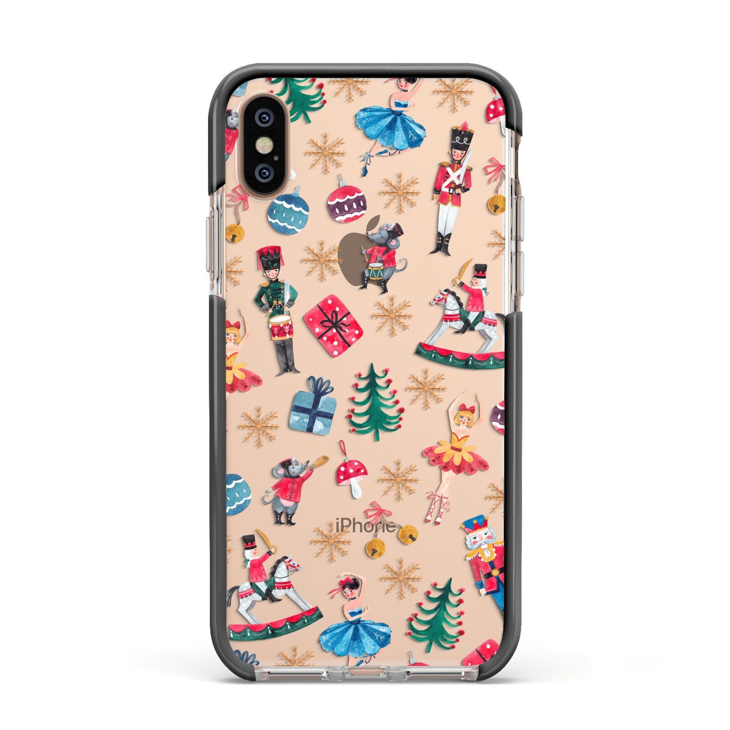 Nutcracker Apple iPhone Xs Impact Case Black Edge on Gold Phone