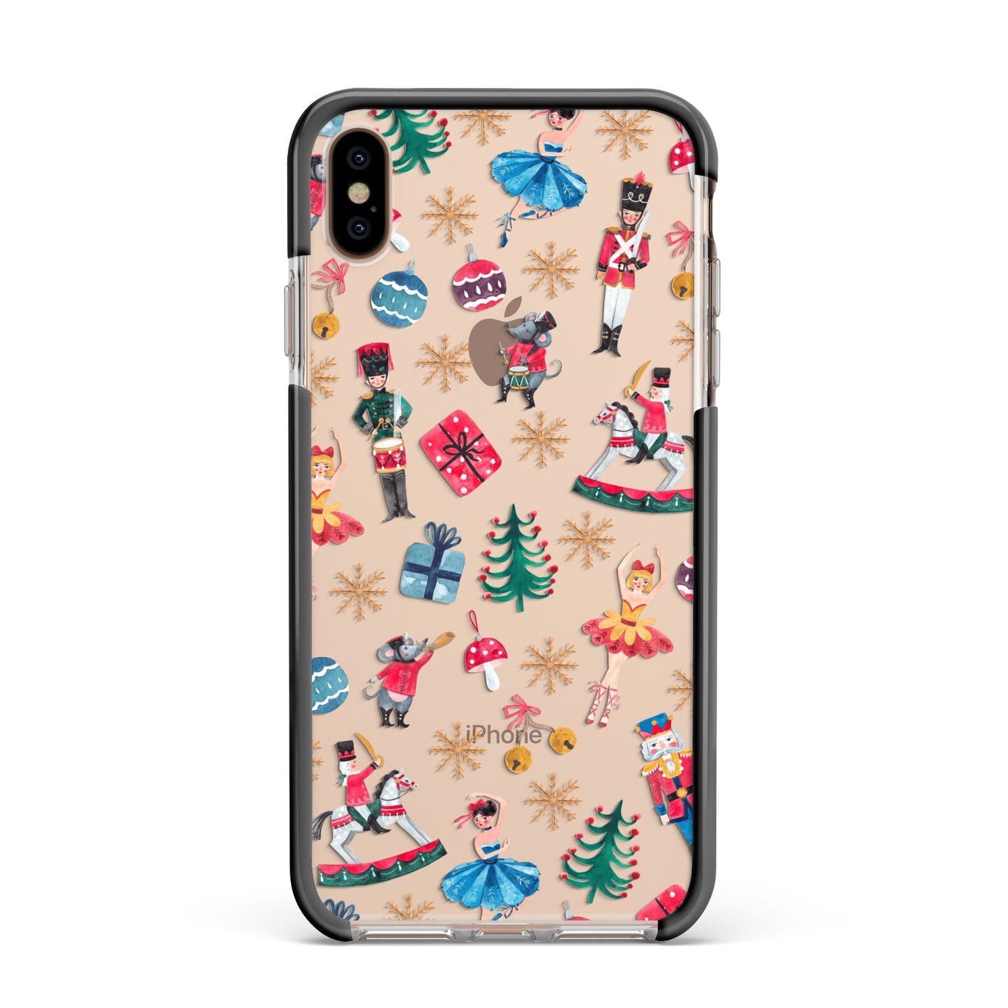 Nutcracker Apple iPhone Xs Max Impact Case Black Edge on Gold Phone