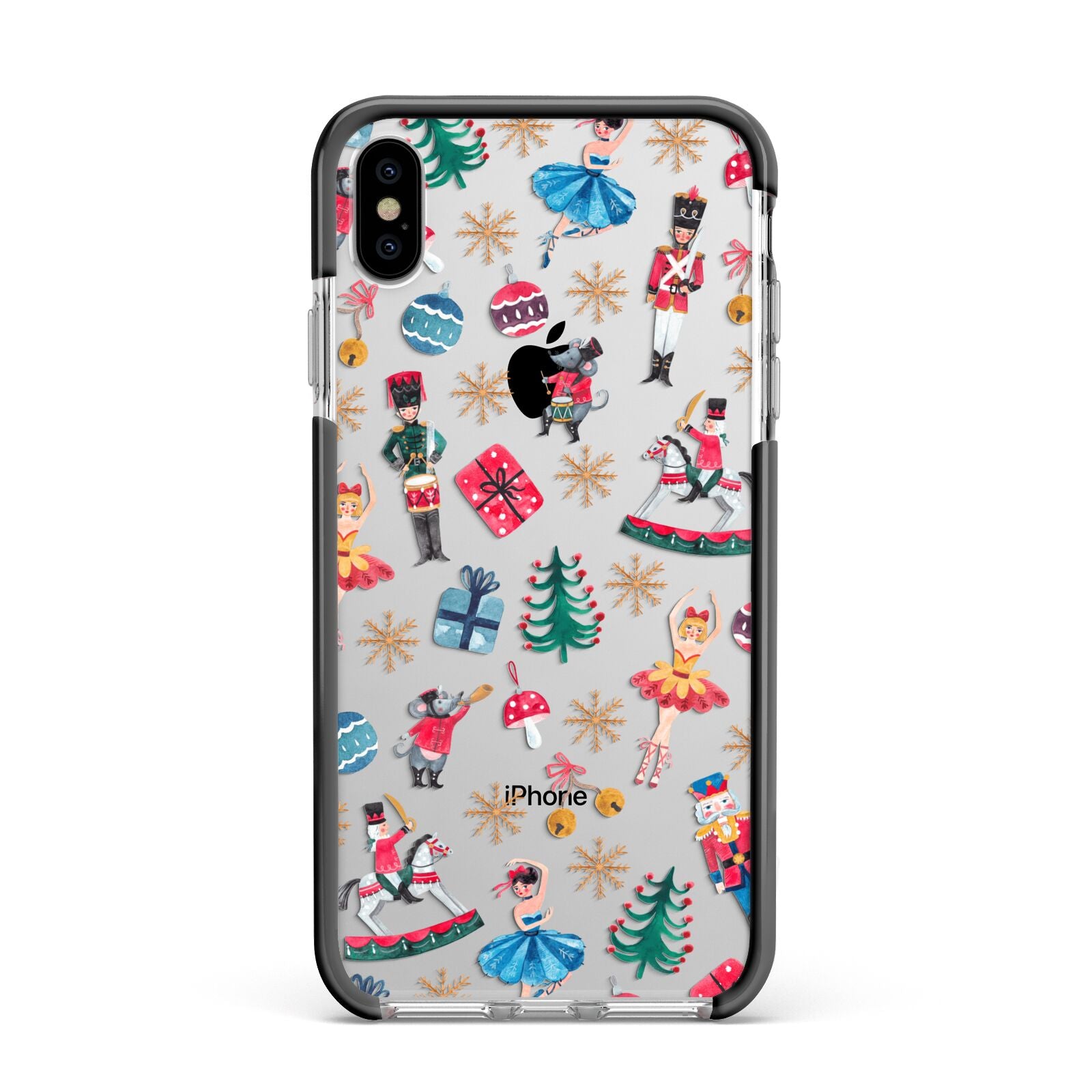 Nutcracker Apple iPhone Xs Max Impact Case Black Edge on Silver Phone