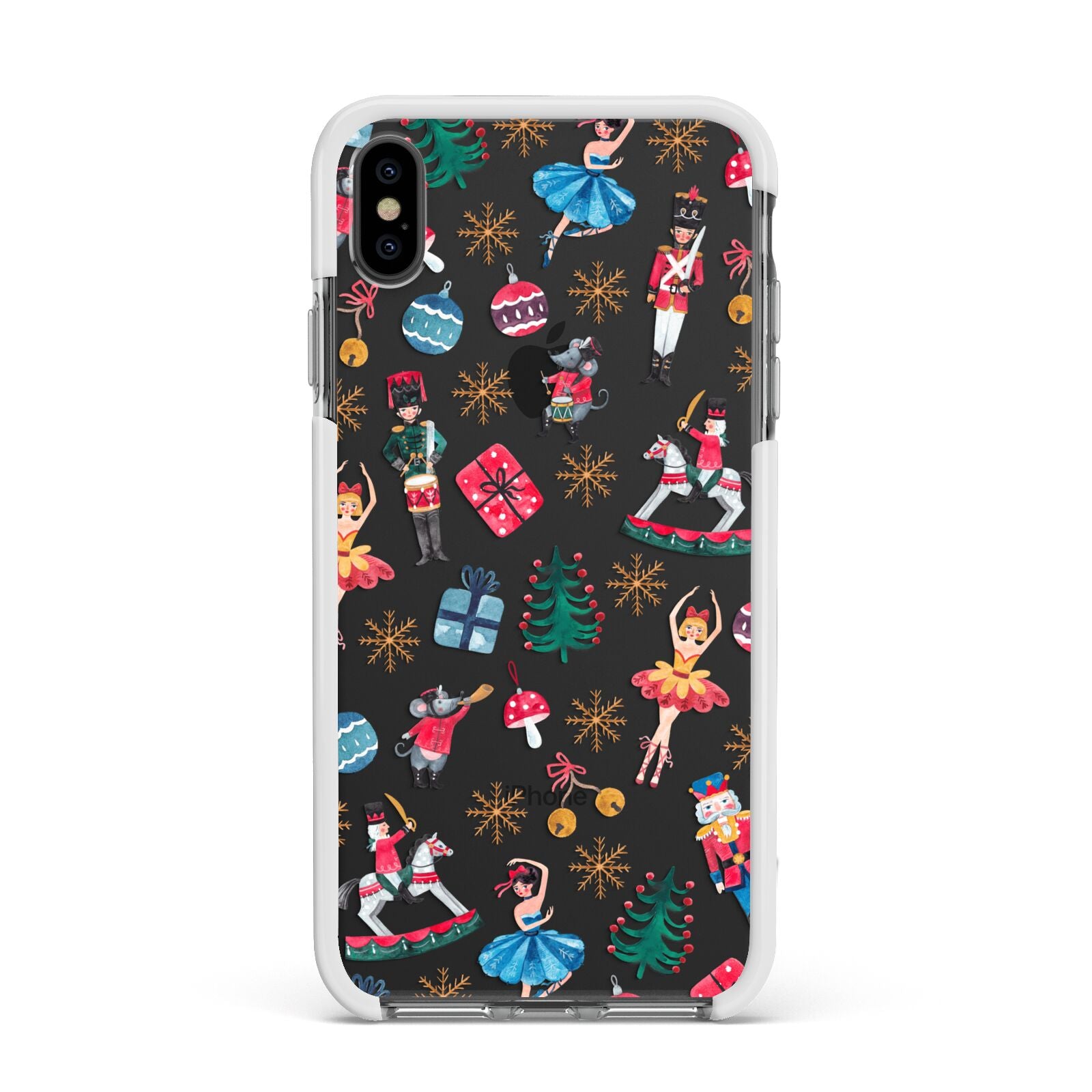 Nutcracker Apple iPhone Xs Max Impact Case White Edge on Black Phone