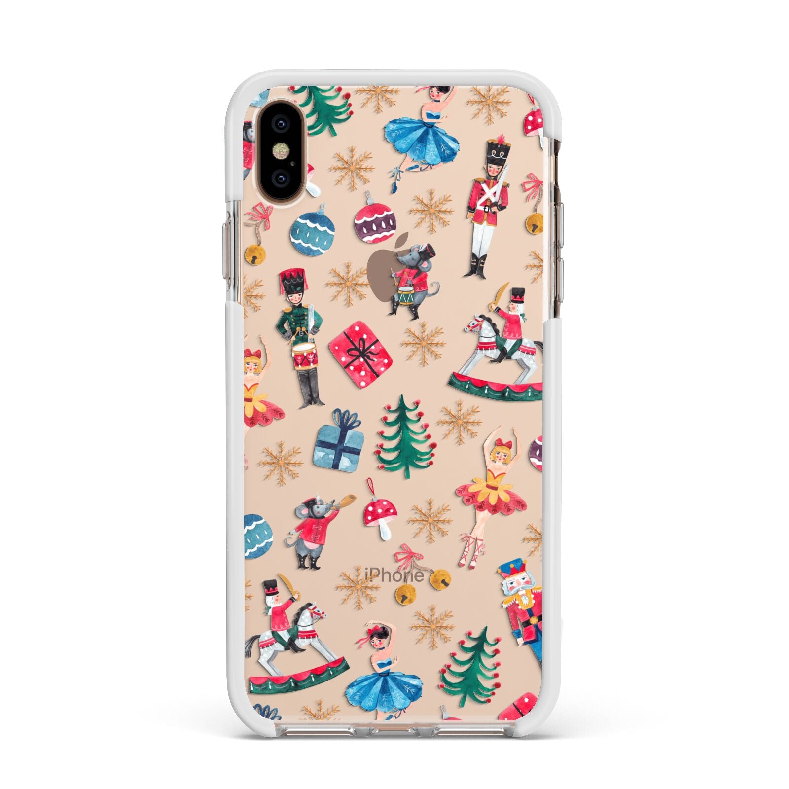 Nutcracker Apple iPhone Xs Max Impact Case White Edge on Gold Phone