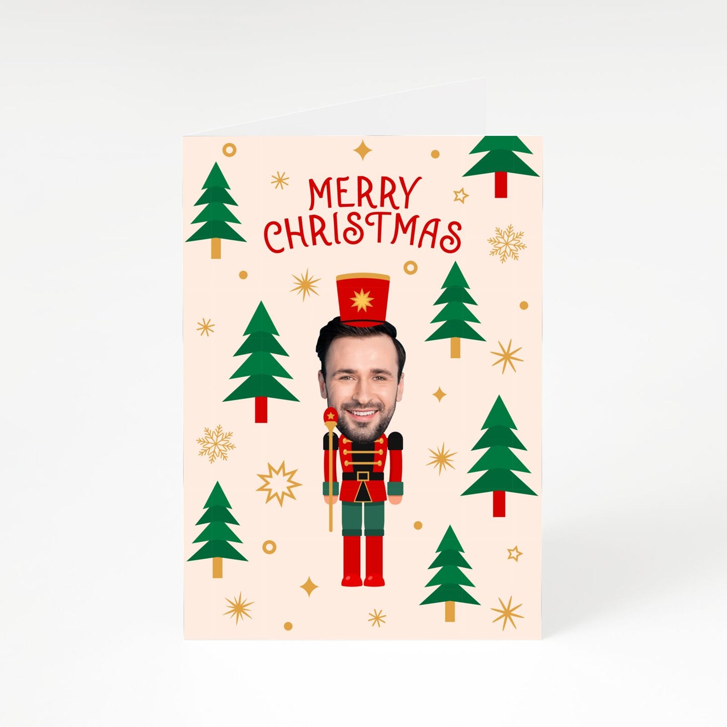 Nutcracker Face Photo Personalised A5 Greetings Card