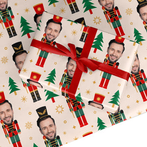 Nutcracker Face Photo Personalised Wrapping Paper