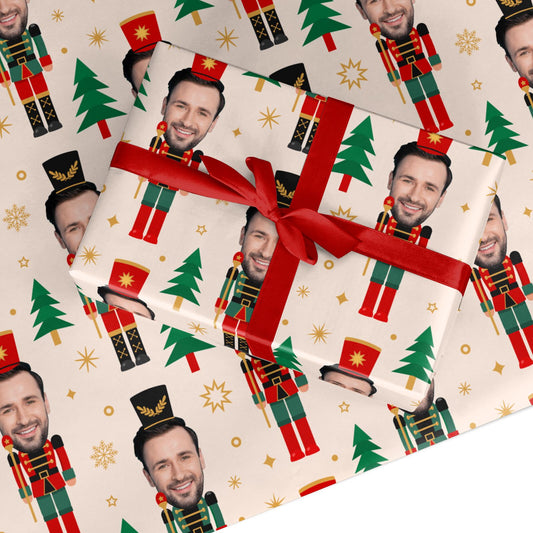 Nutcracker Face Photo Personalised Custom Wrapping Paper