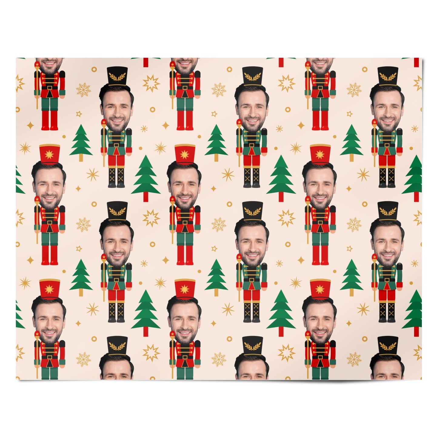 Nutcracker Face Photo Personalised Personalised Wrapping Paper Alternative