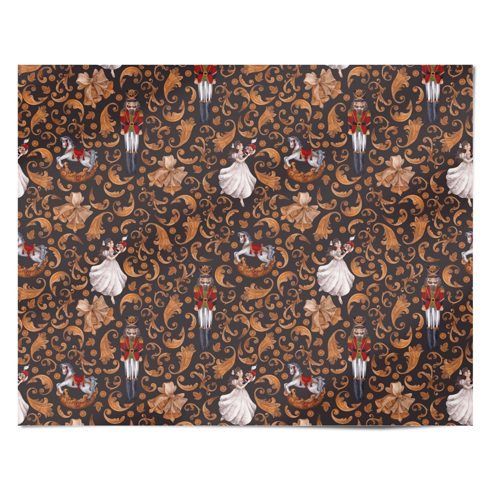 Nutcracker Gold Personalised Wrapping Paper Alternative