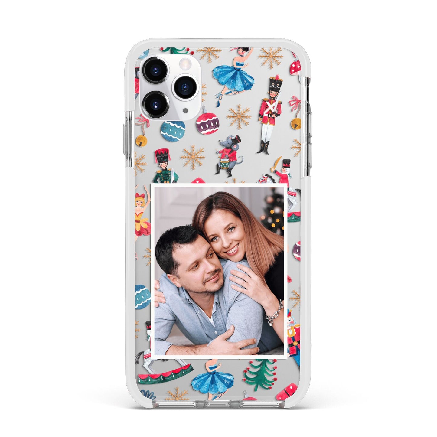 Nutcracker Personalised Photo Apple iPhone 11 Pro Max in Silver with White Impact Case