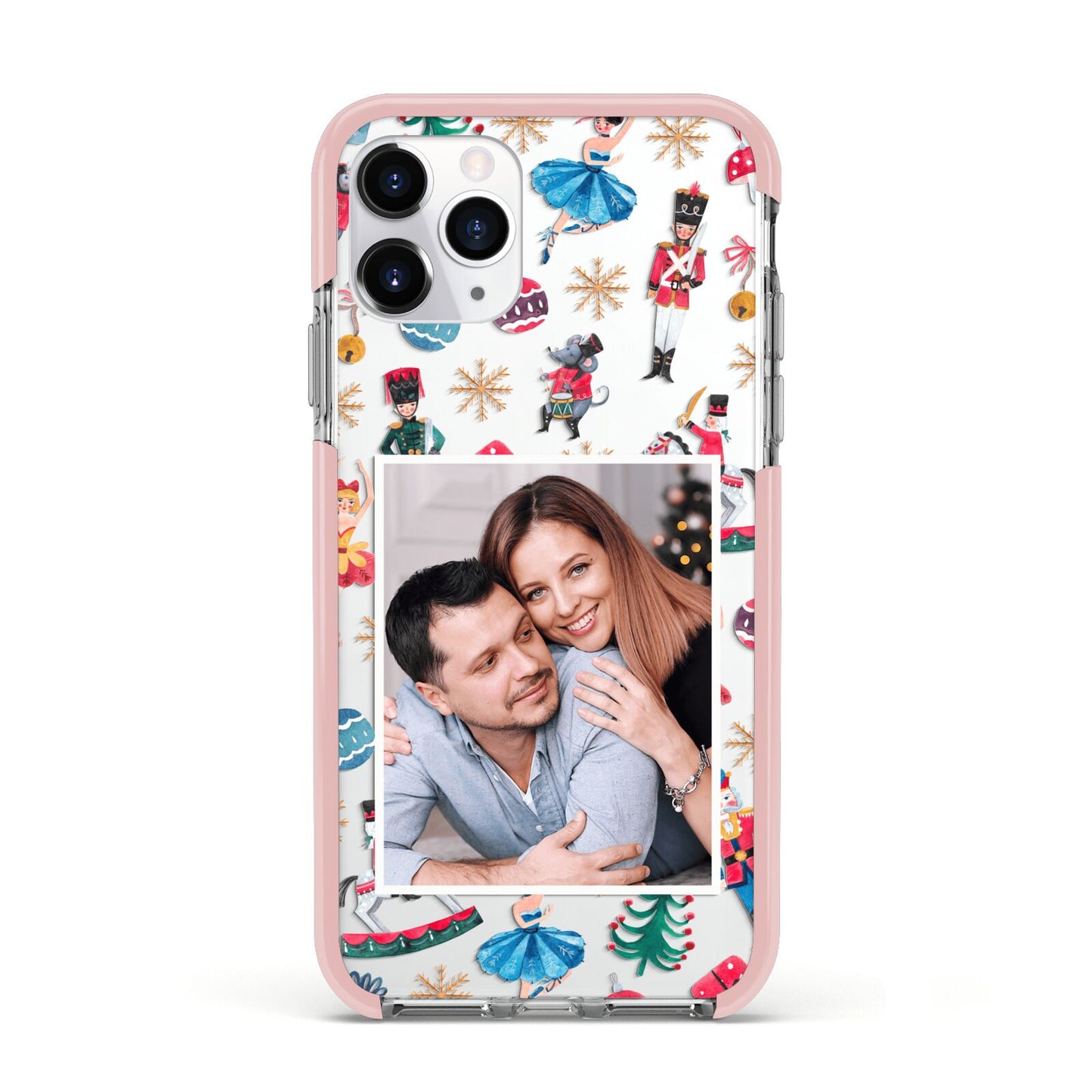 Nutcracker Personalised Photo Apple iPhone 11 Pro in Silver with Pink Impact Case