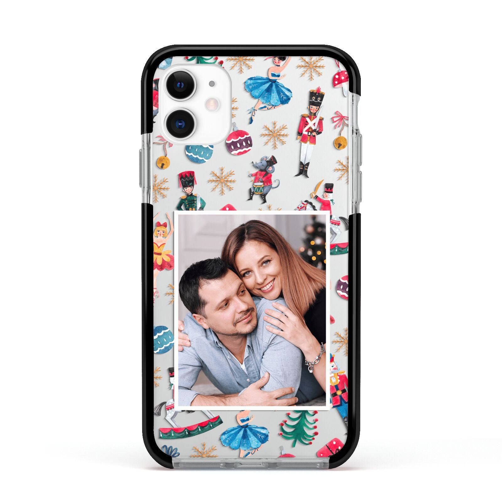 Nutcracker Personalised Photo Apple iPhone 11 in White with Black Impact Case