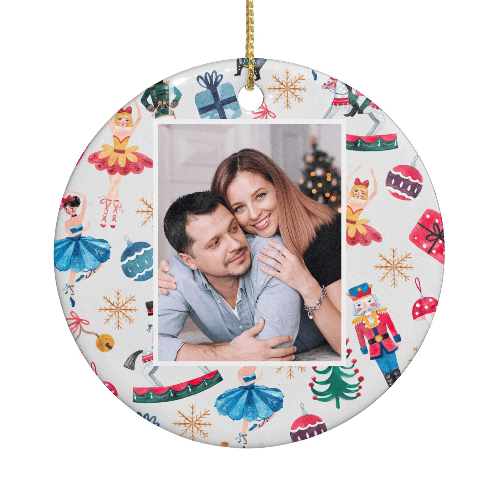 Nutcracker Personalised Photo Circle Decoration