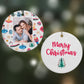 Nutcracker Personalised Photo Round Decoration on Christmas Background