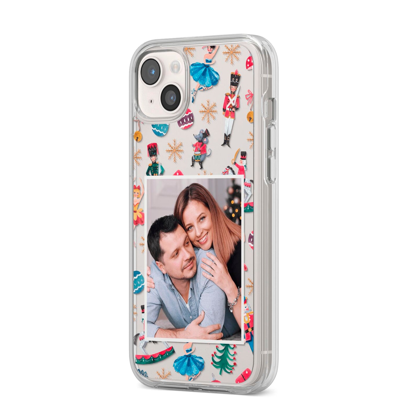 Nutcracker Personalised Photo iPhone 14 Plus Clear Tough Case Starlight Angled Image