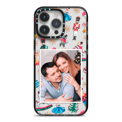Nutcracker Personalised Photo iPhone 14 Pro Max Black Impact Case on Silver phone