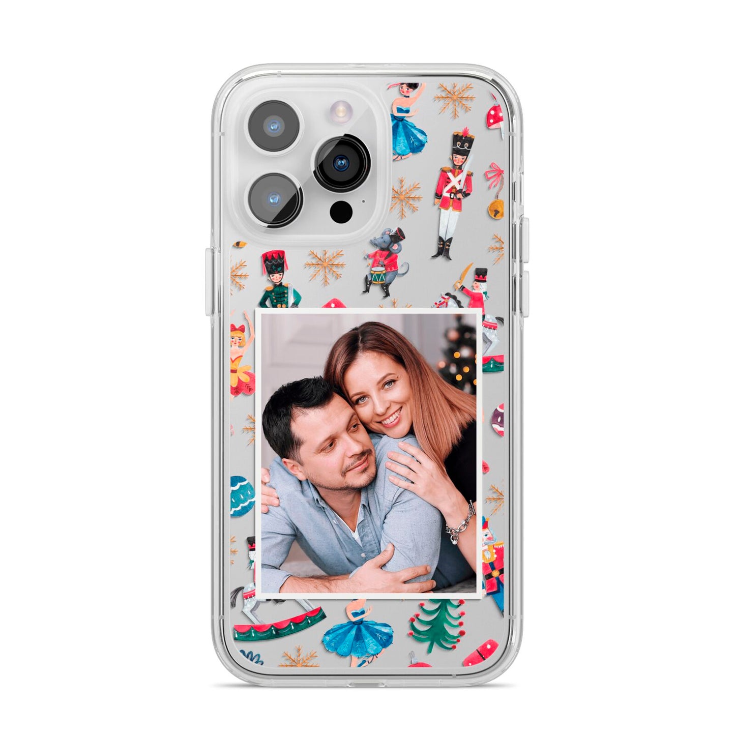 Nutcracker Personalised Photo iPhone 14 Pro Max Clear Tough Case Silver