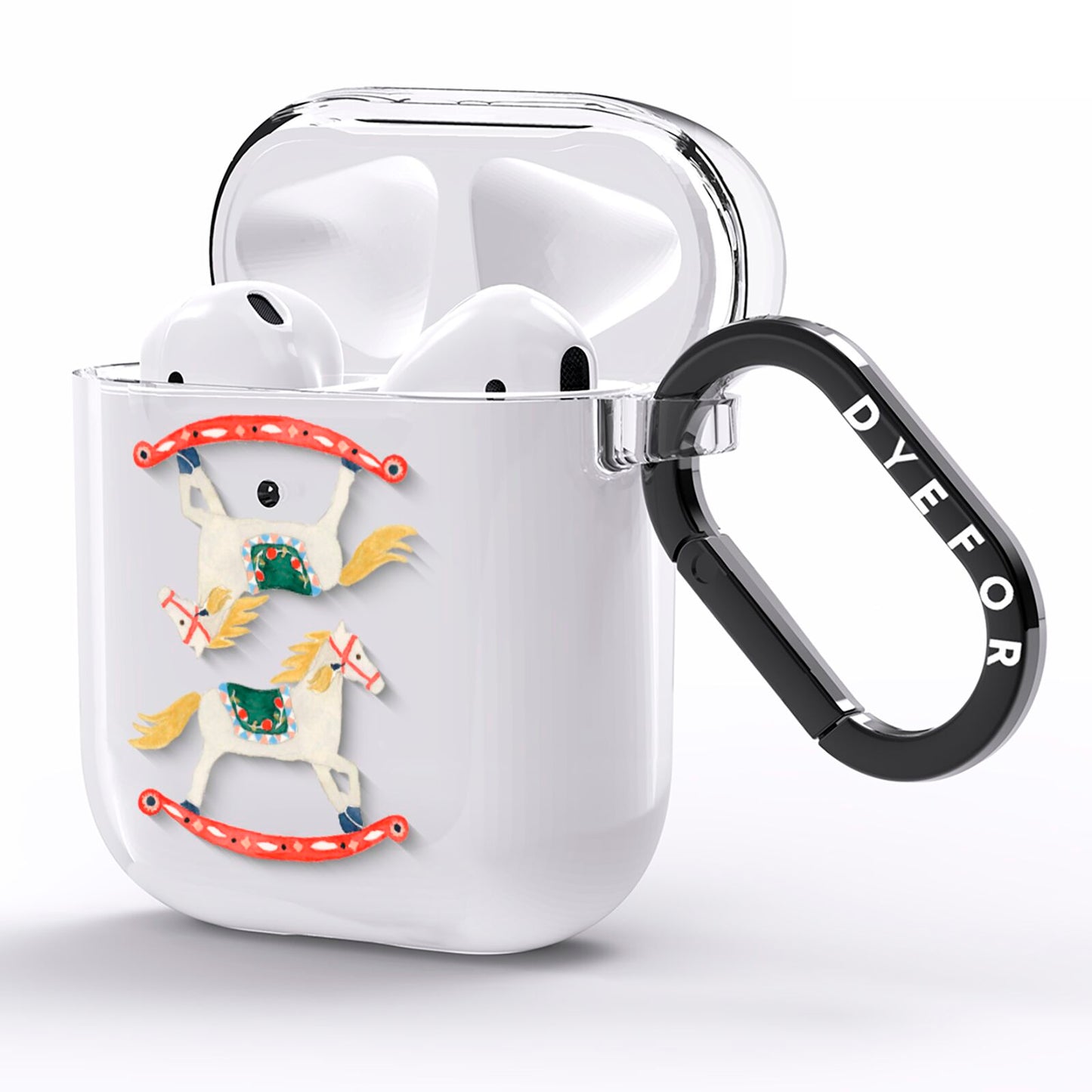Nutcracker Rocking Horse AirPods Clear Case Side Image