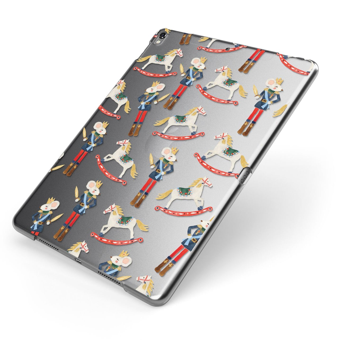 Nutcracker Rocking Horse Apple iPad Case on Grey iPad Side View