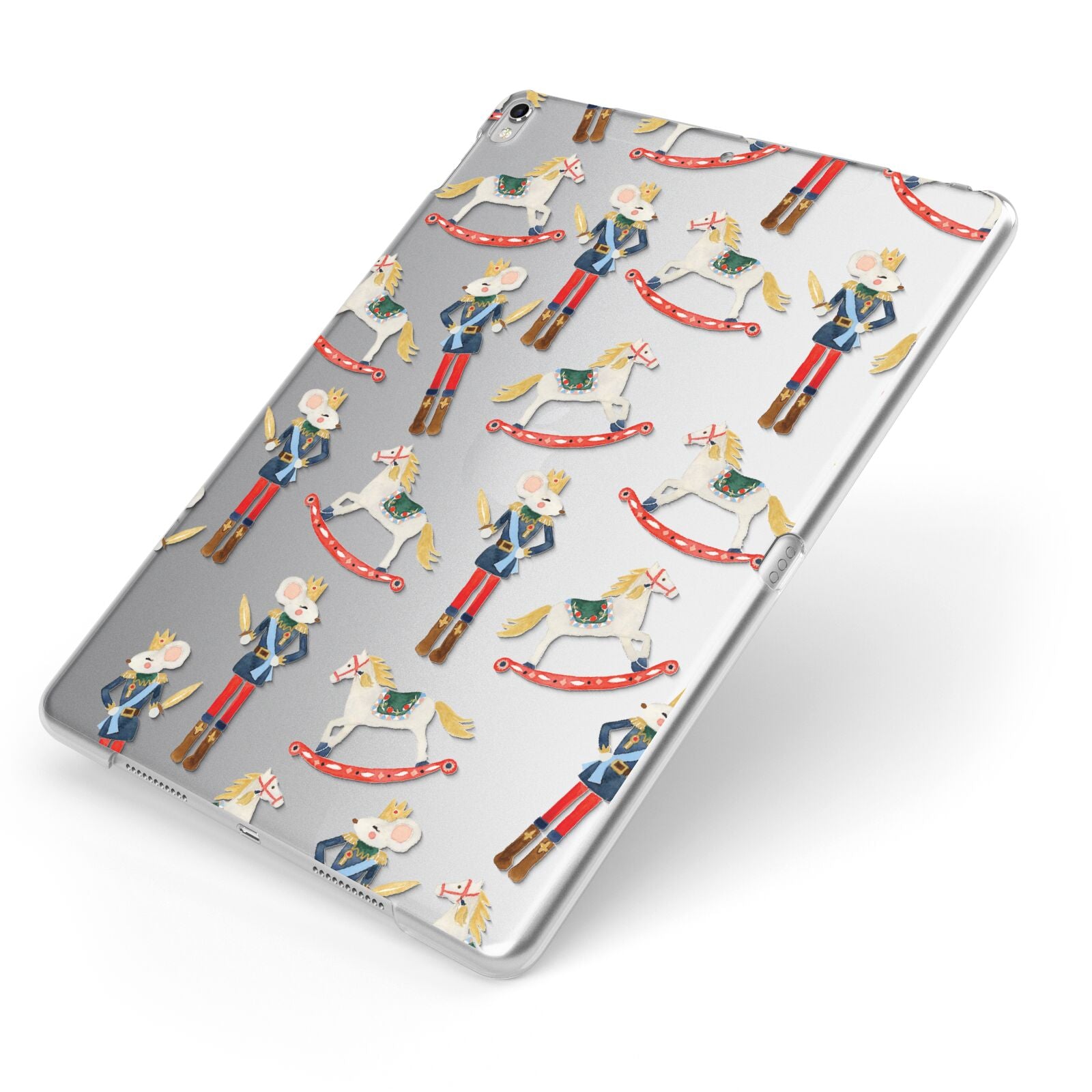 Nutcracker Rocking Horse Apple iPad Case on Silver iPad Side View