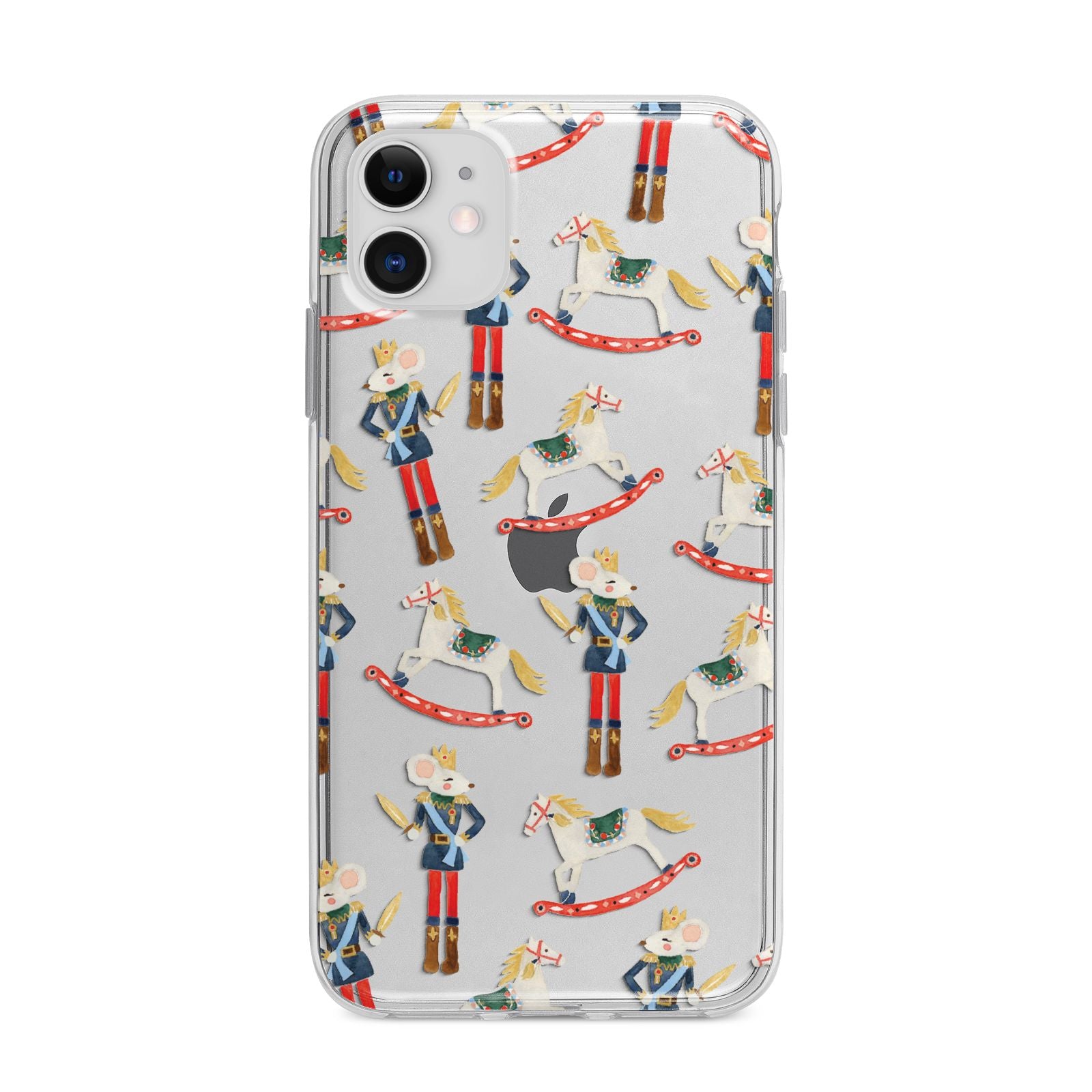 Nutcracker Rocking Horse Apple iPhone 11 in White with Bumper Case