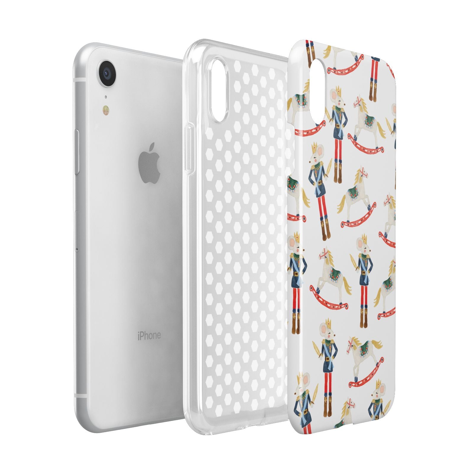 Nutcracker Rocking Horse Apple iPhone XR White 3D Tough Case Expanded view