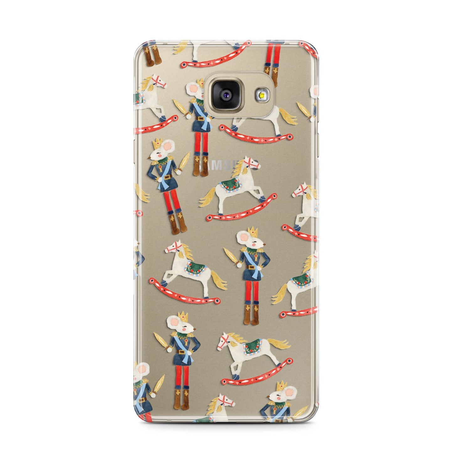 Nutcracker Rocking Horse Samsung Galaxy A7 2016 Case on gold phone