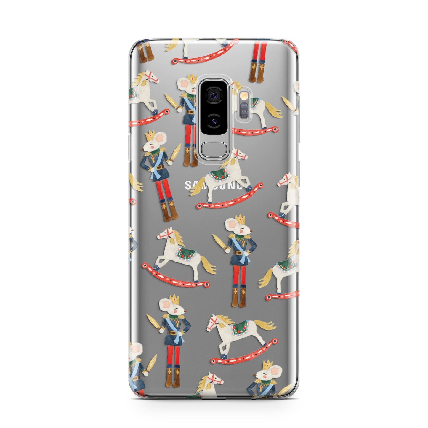 Nutcracker Rocking Horse Samsung Galaxy S9 Plus Case on Silver phone