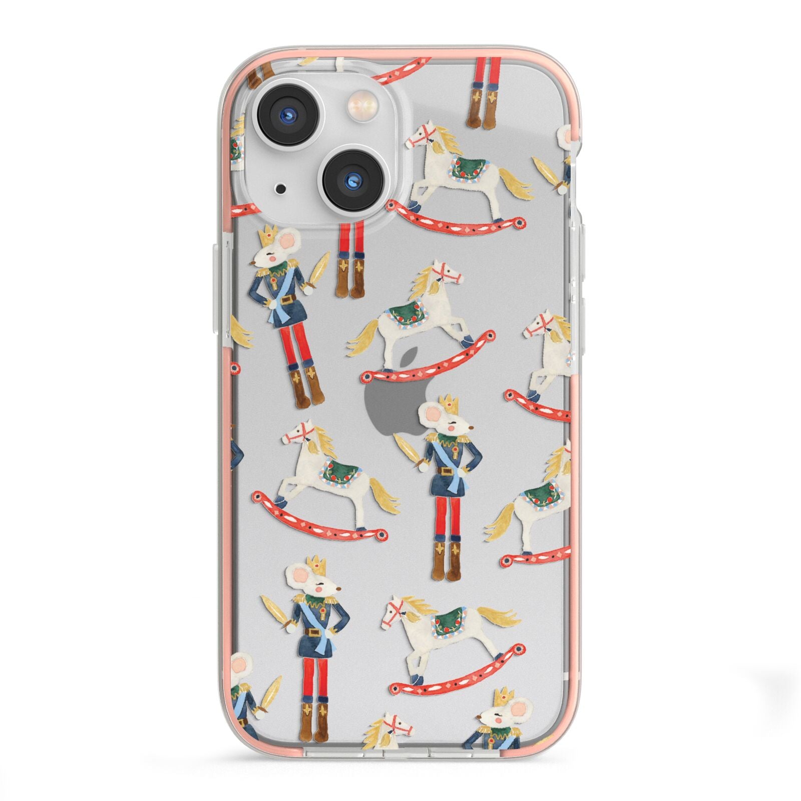 Nutcracker Rocking Horse iPhone 13 Mini TPU Impact Case with Pink Edges