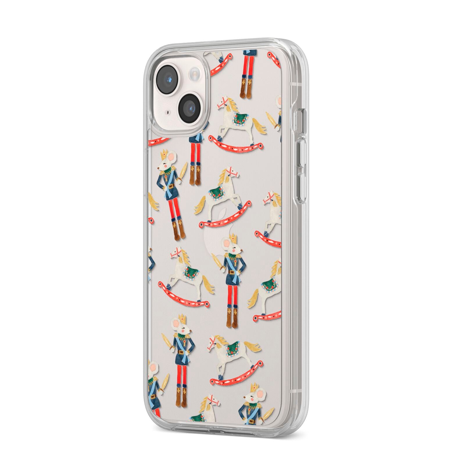 Nutcracker Rocking Horse iPhone 14 Plus Clear Tough Case Starlight Angled Image