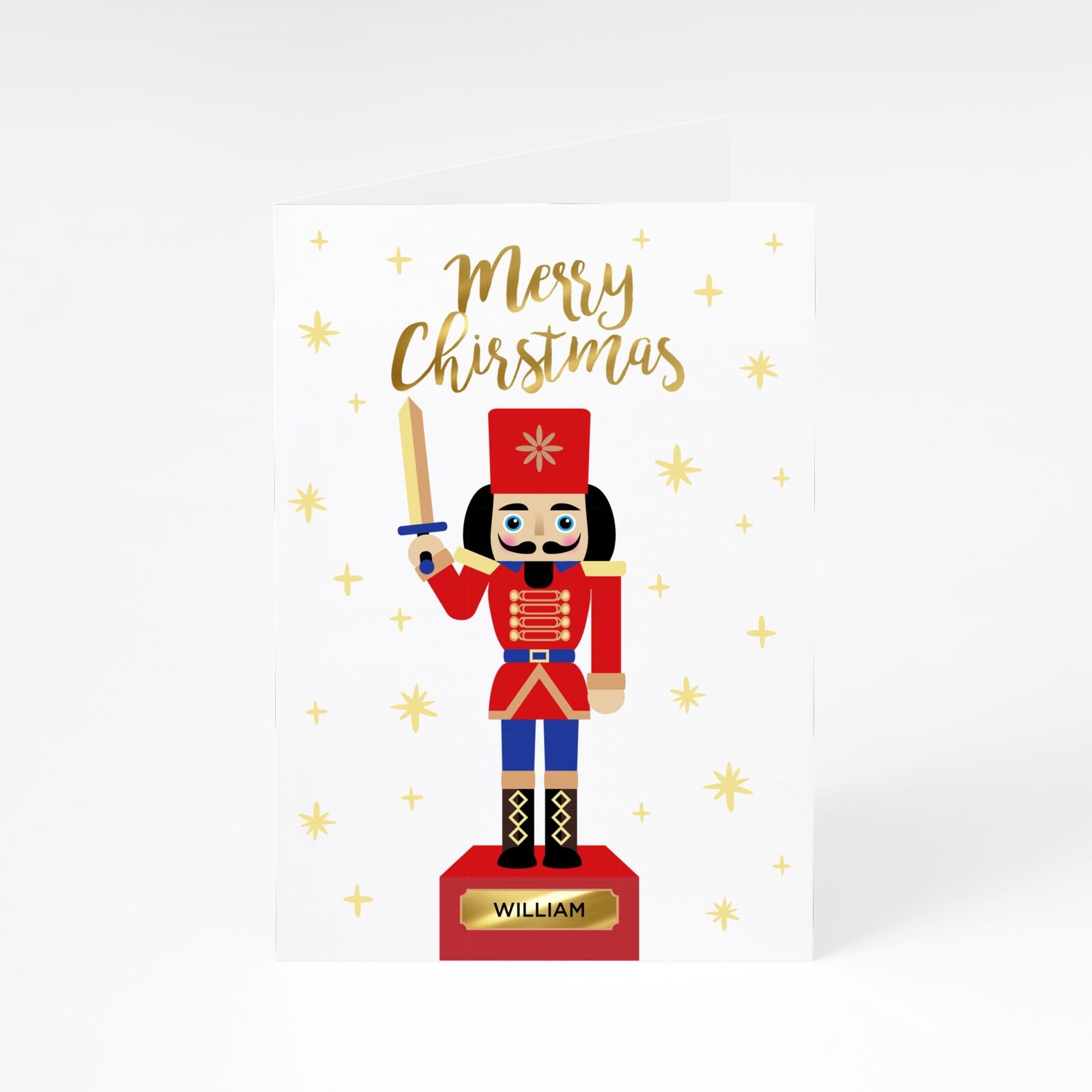 Nutcracker Toy with Name A5 Greetings Card