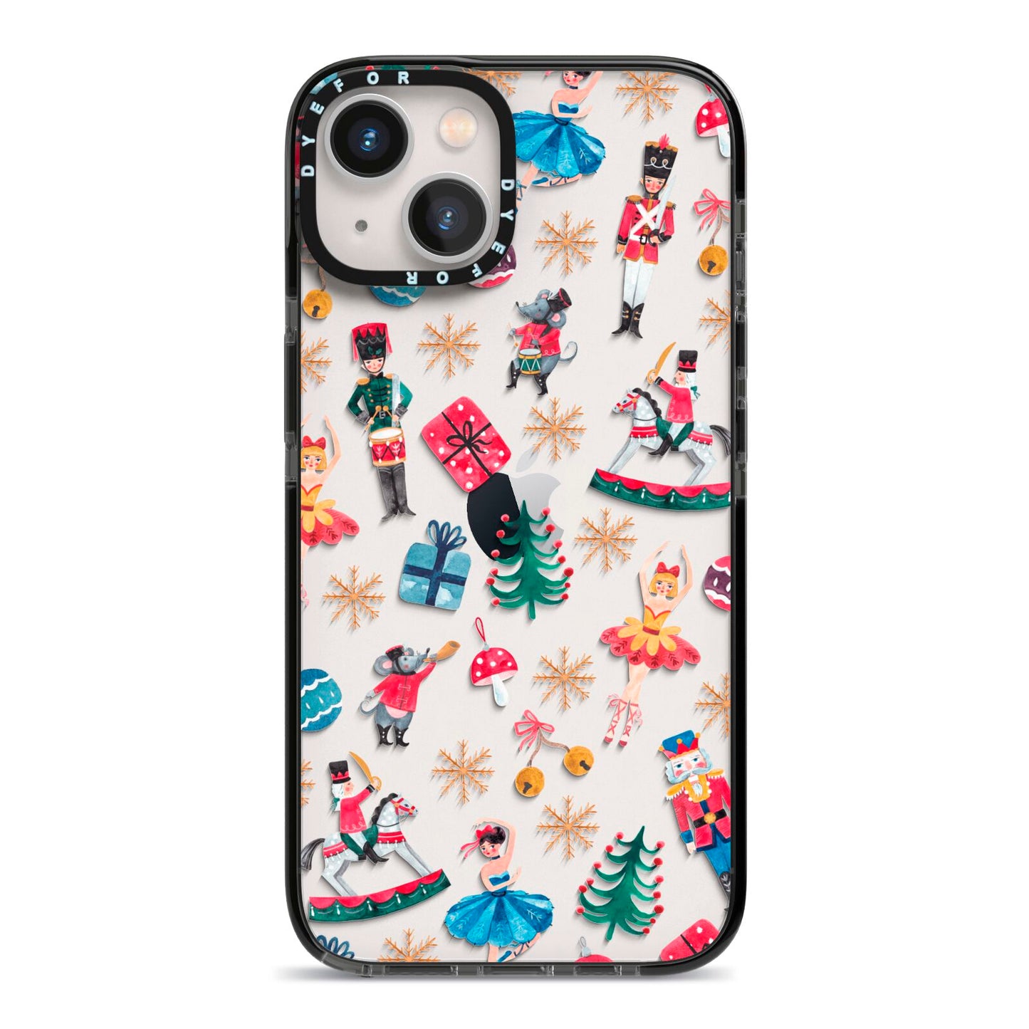 Nutcracker iPhone 13 Black Impact Case on Silver phone