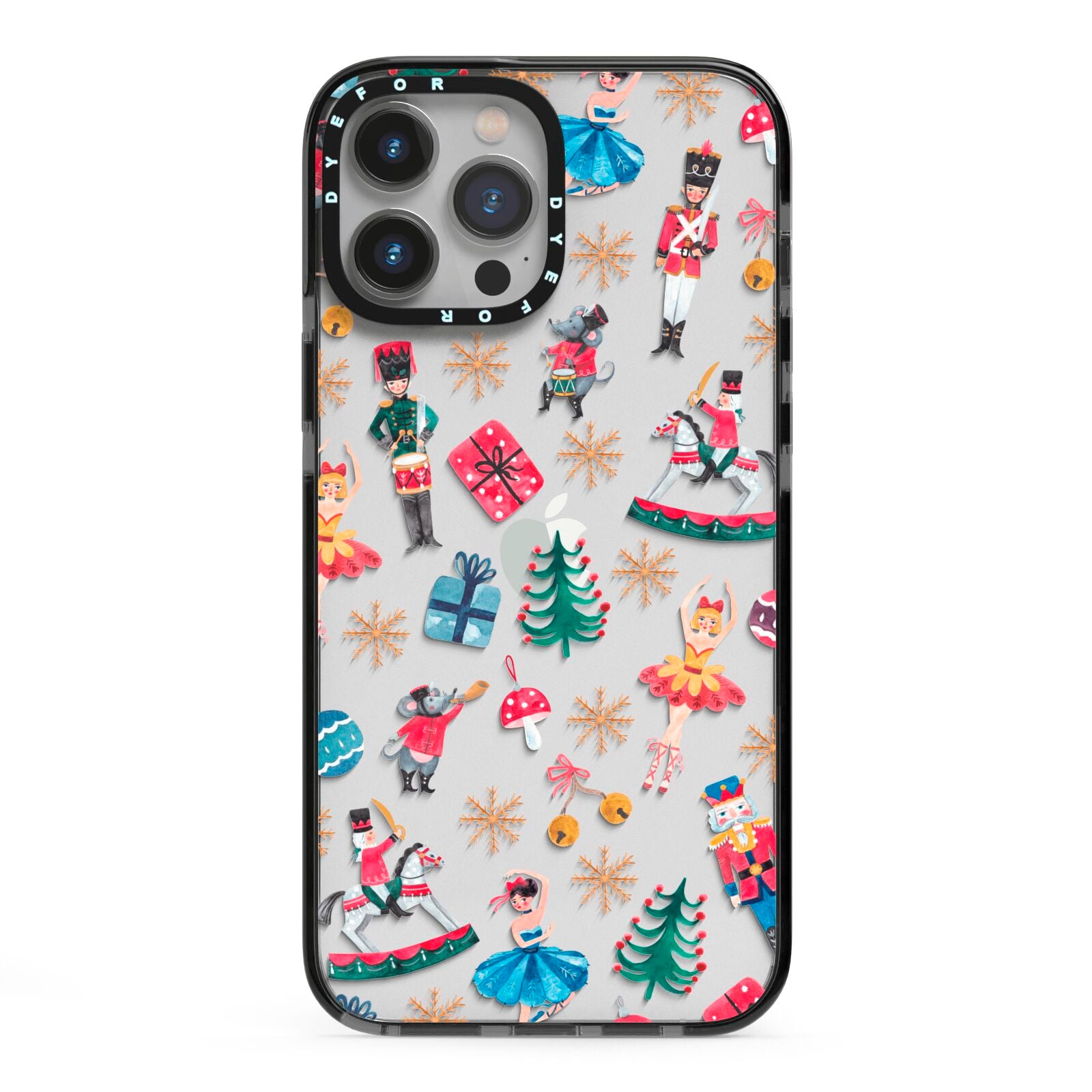 Nutcracker iPhone 13 Pro Max Black Impact Case on Silver phone