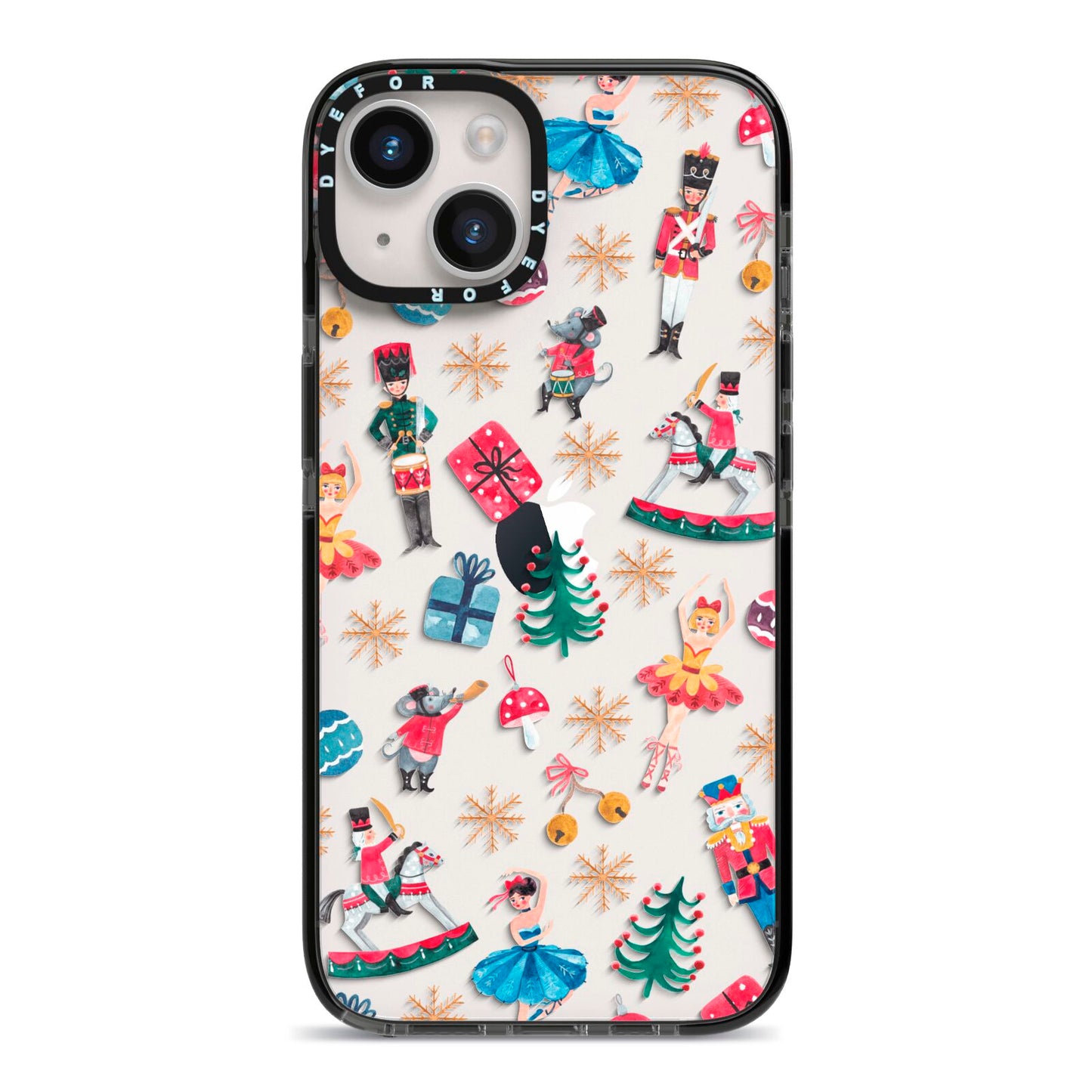 Nutcracker iPhone 14 Black Impact Case on Silver phone