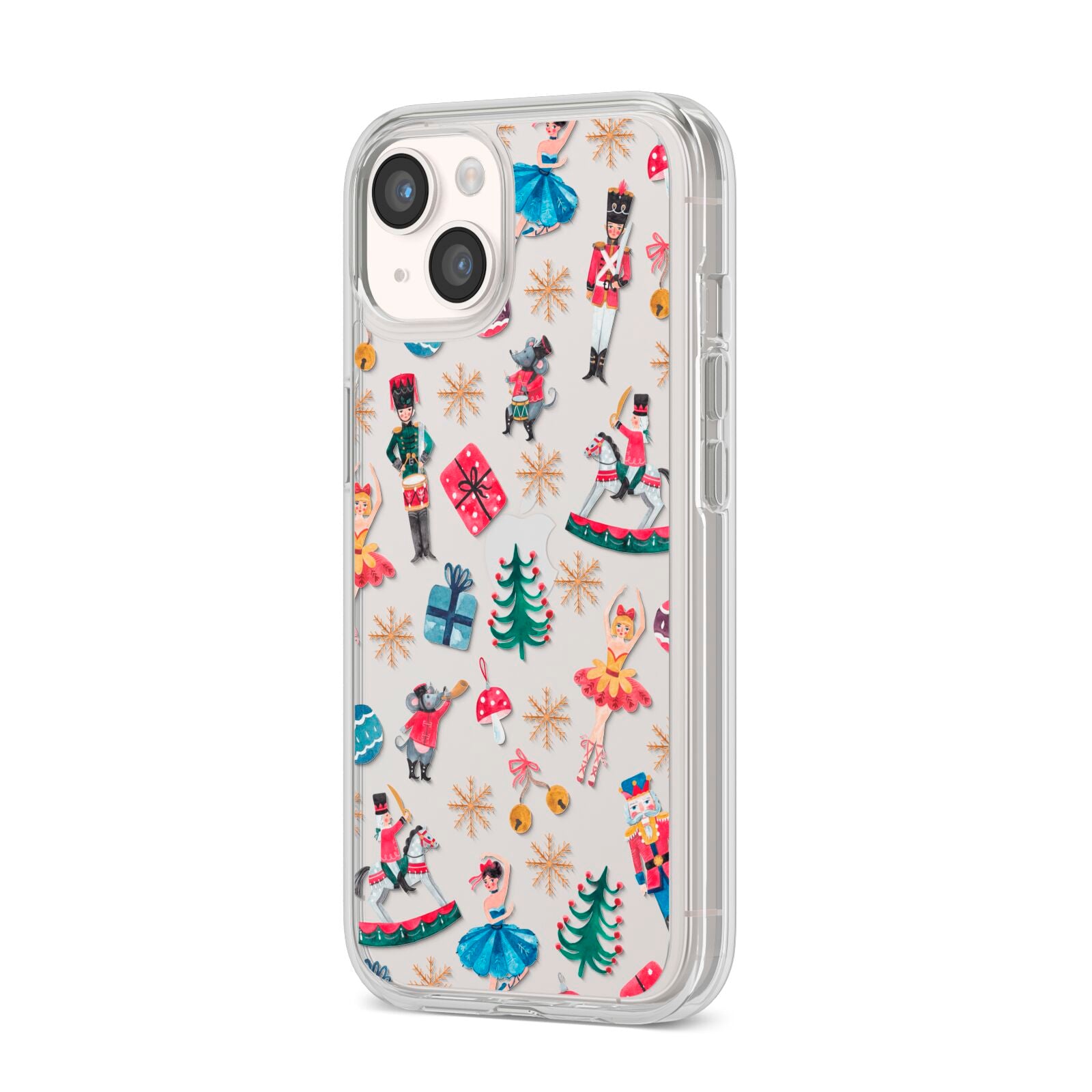 Nutcracker iPhone 14 Clear Tough Case Starlight Angled Image