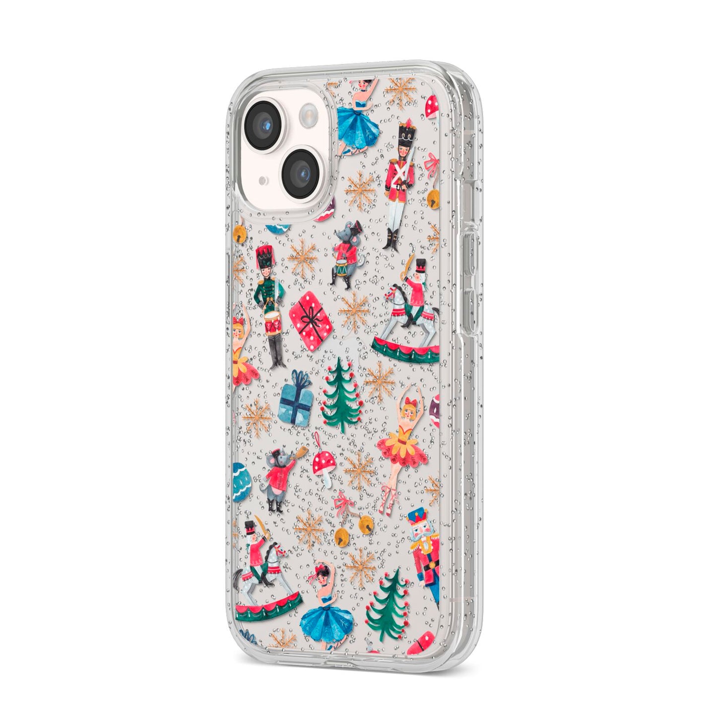 Nutcracker iPhone 14 Glitter Tough Case Starlight Angled Image