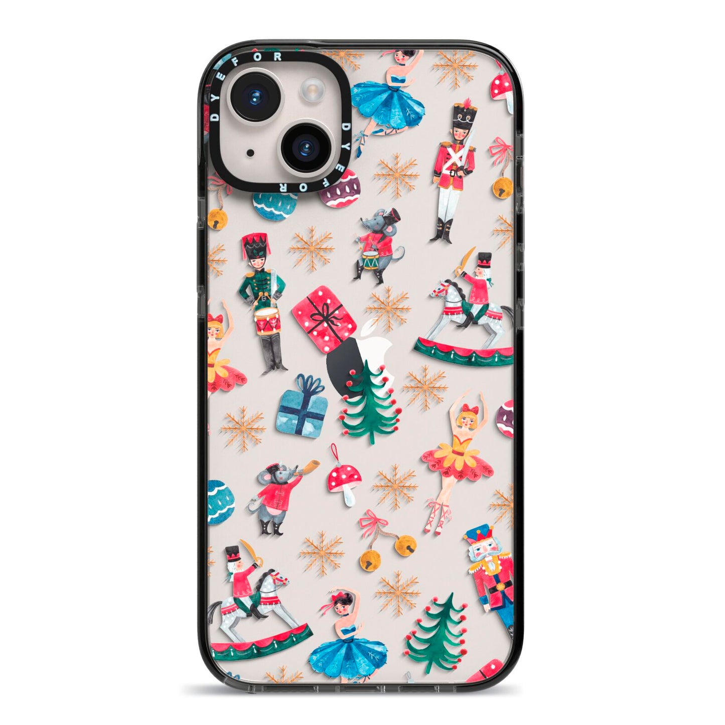 Nutcracker iPhone 14 Plus Black Impact Case on Silver phone