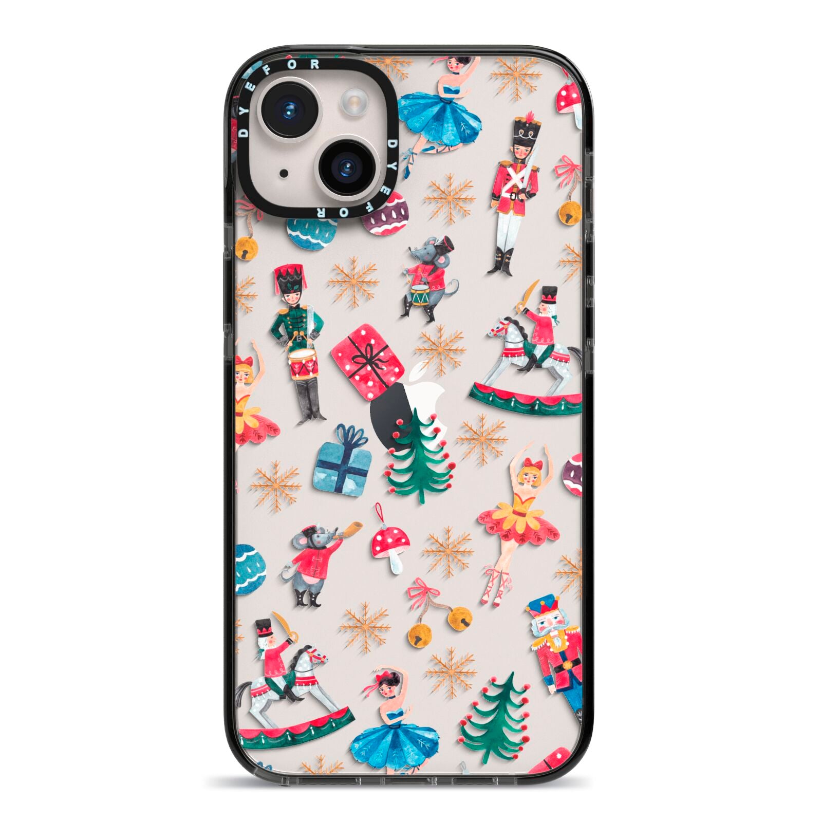 Nutcracker iPhone 14 Plus Black Impact Case on Silver phone