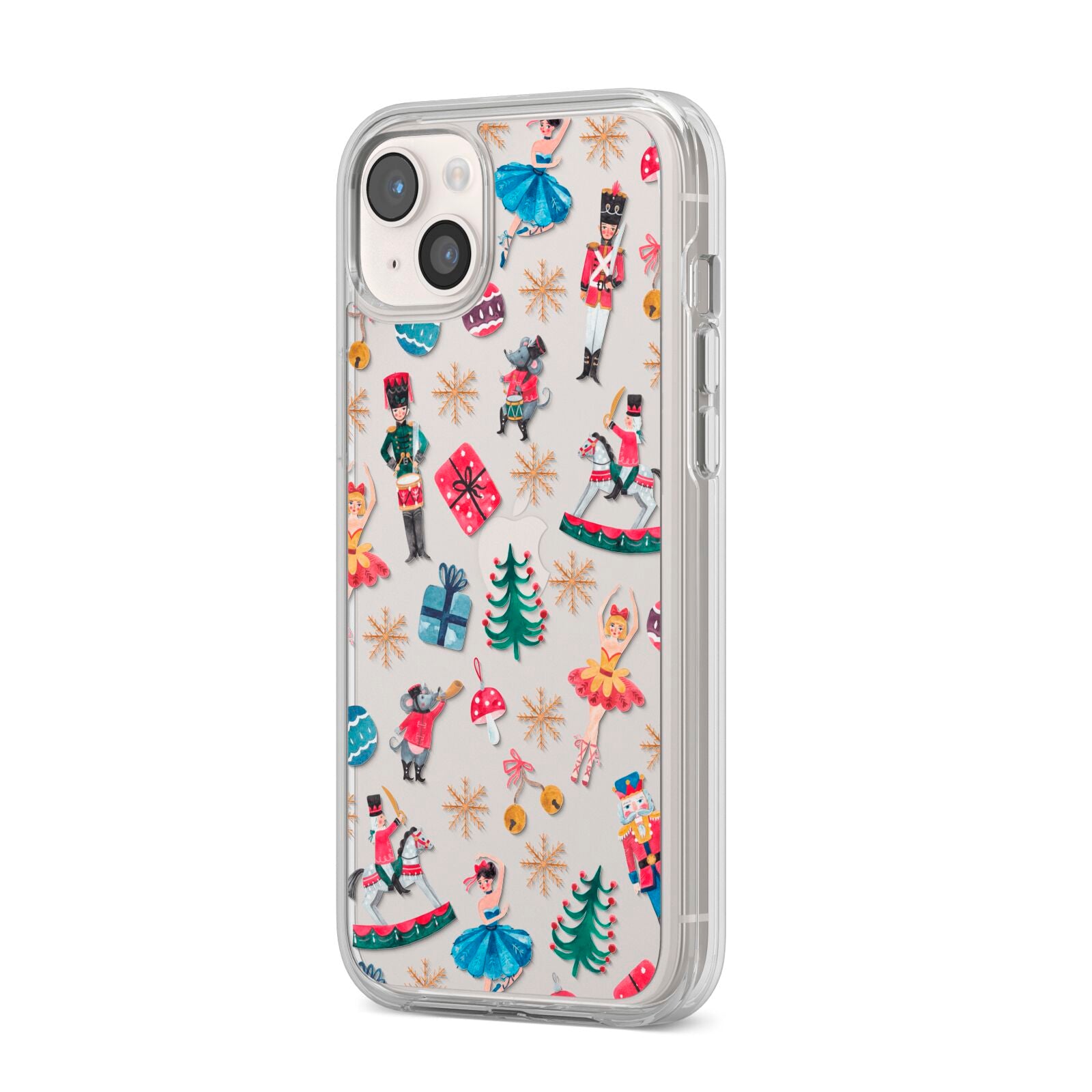 Nutcracker iPhone 14 Plus Clear Tough Case Starlight Angled Image