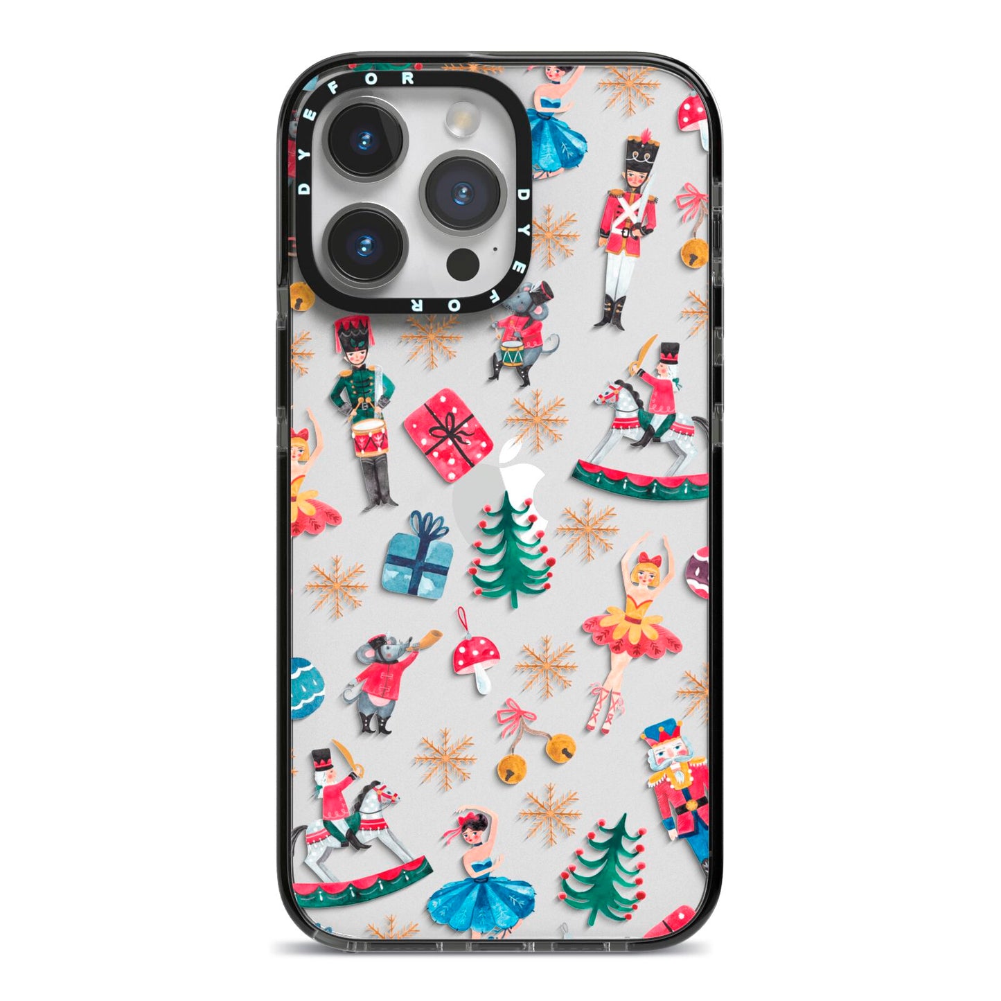 Nutcracker iPhone 14 Pro Max Black Impact Case on Silver phone