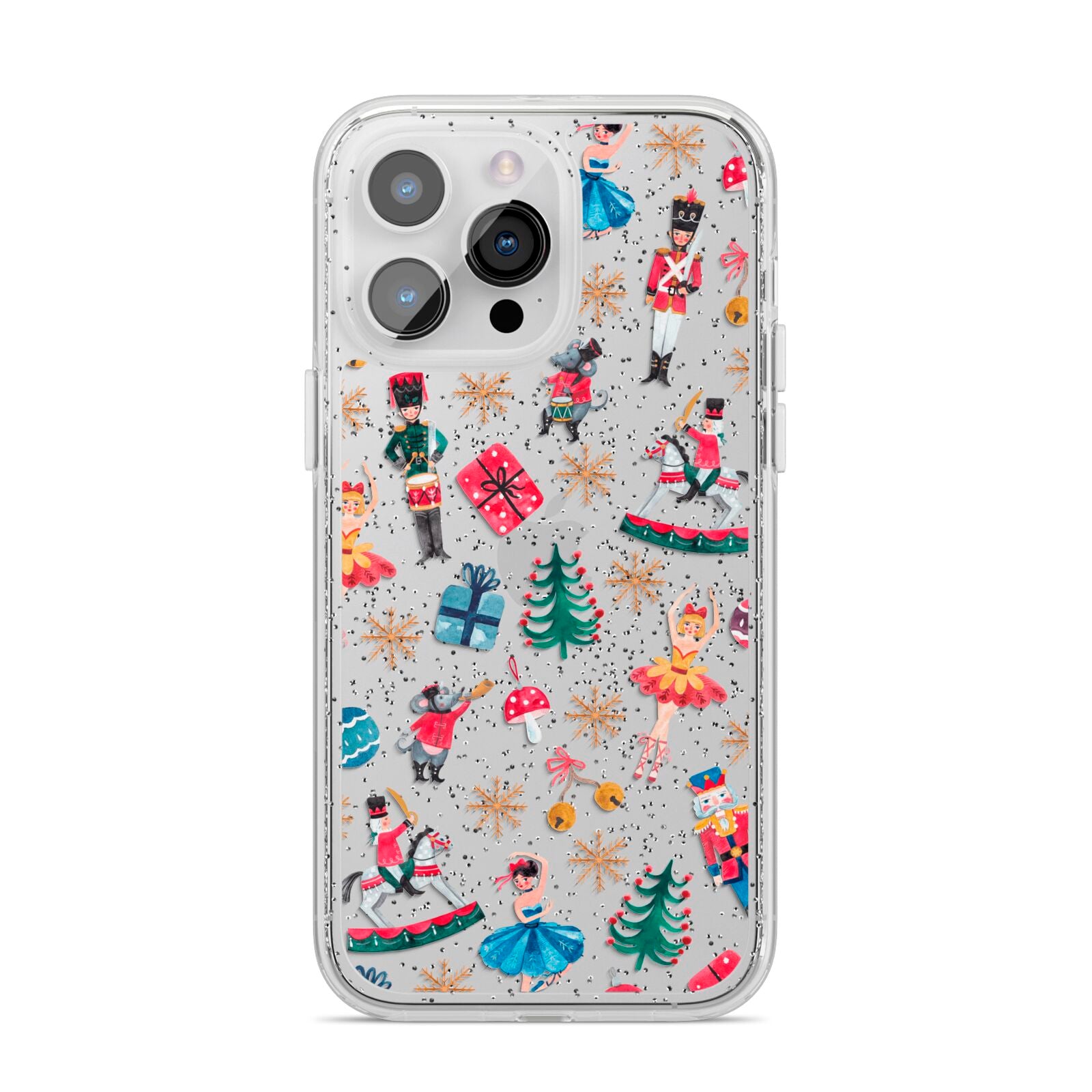 Nutcracker iPhone 14 Pro Max Glitter Tough Case Silver