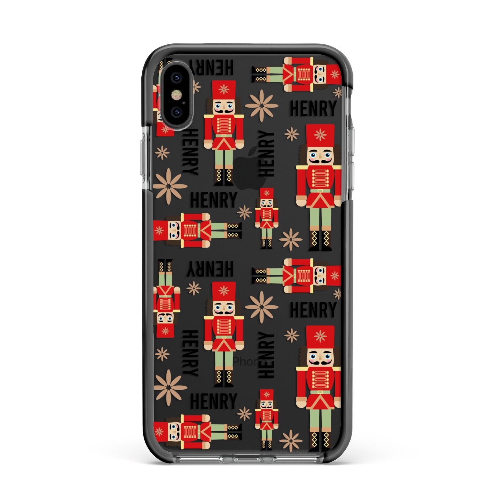 Nutcracker with Name Apple iPhone Xs Max Impact Case Black Edge on Black Phone