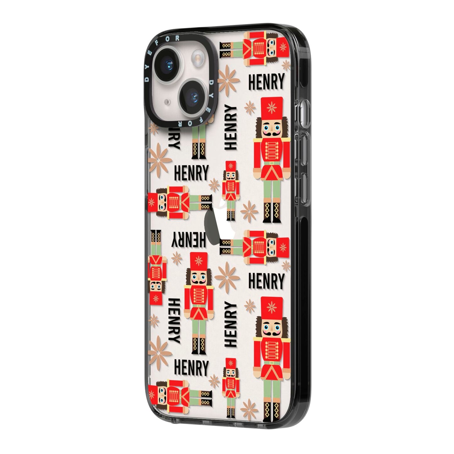 Nutcracker with Name iPhone 14 Black Impact Case Side Angle on Silver phone