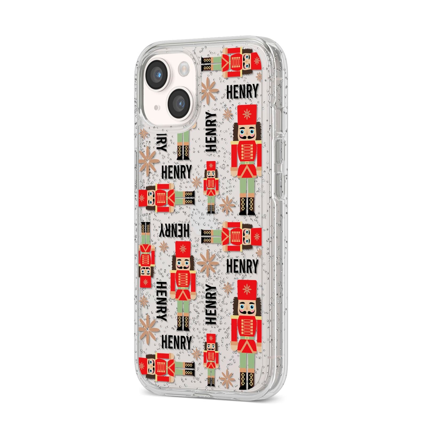 Nutcracker with Name iPhone 14 Glitter Tough Case Starlight Angled Image