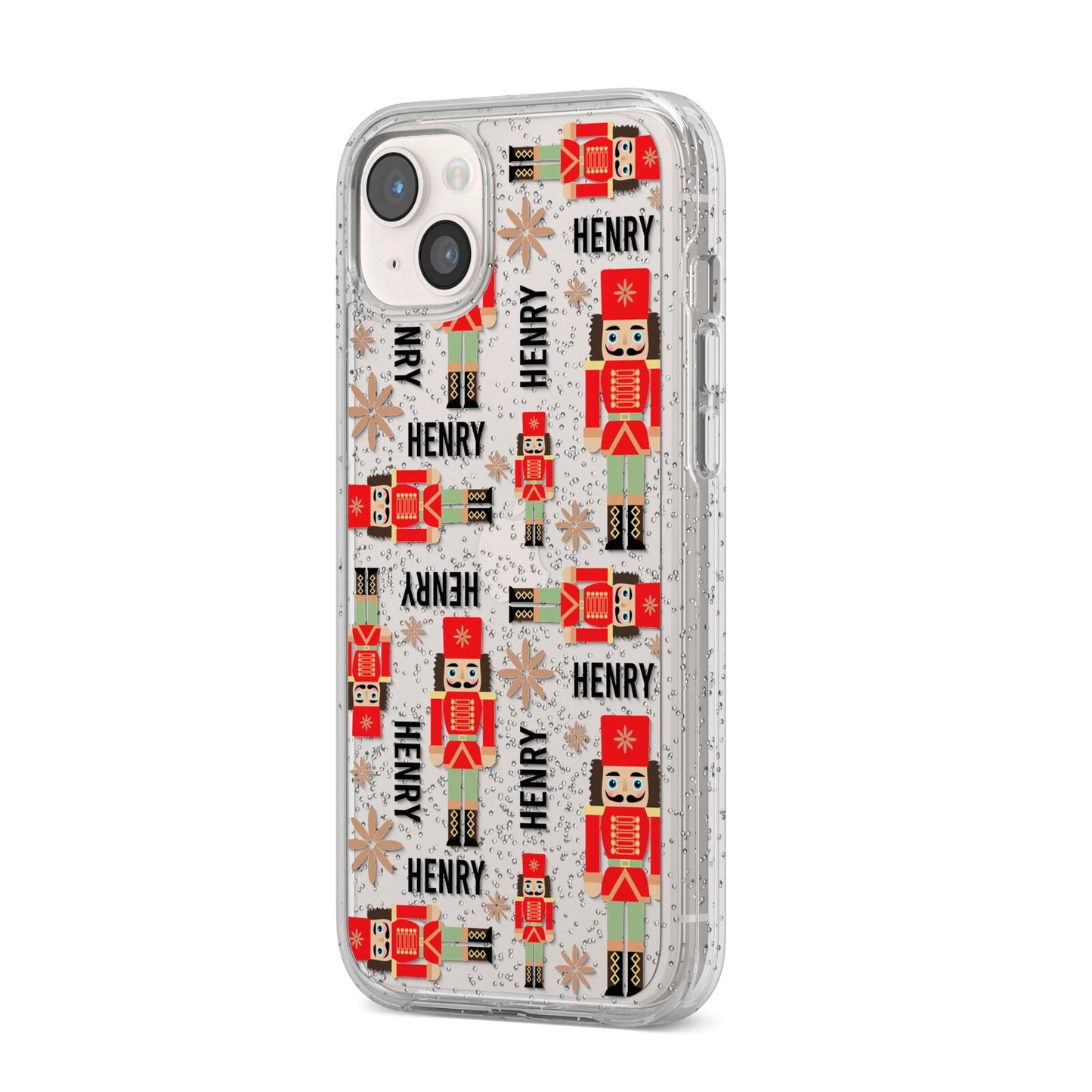 Nutcracker with Name iPhone 14 Plus Glitter Tough Case Starlight Angled Image