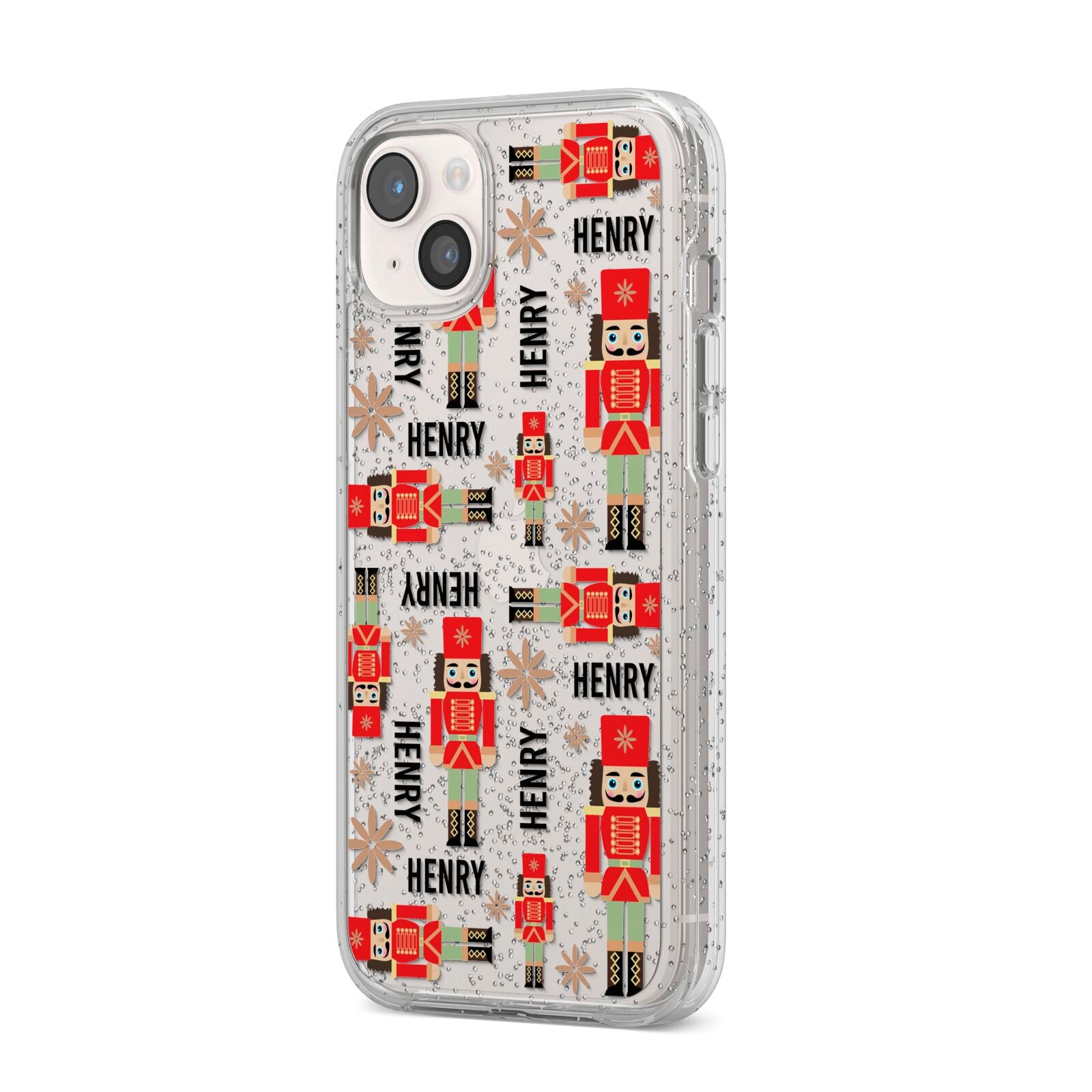 Nutcracker with Name iPhone 14 Plus Glitter Tough Case Starlight Angled Image