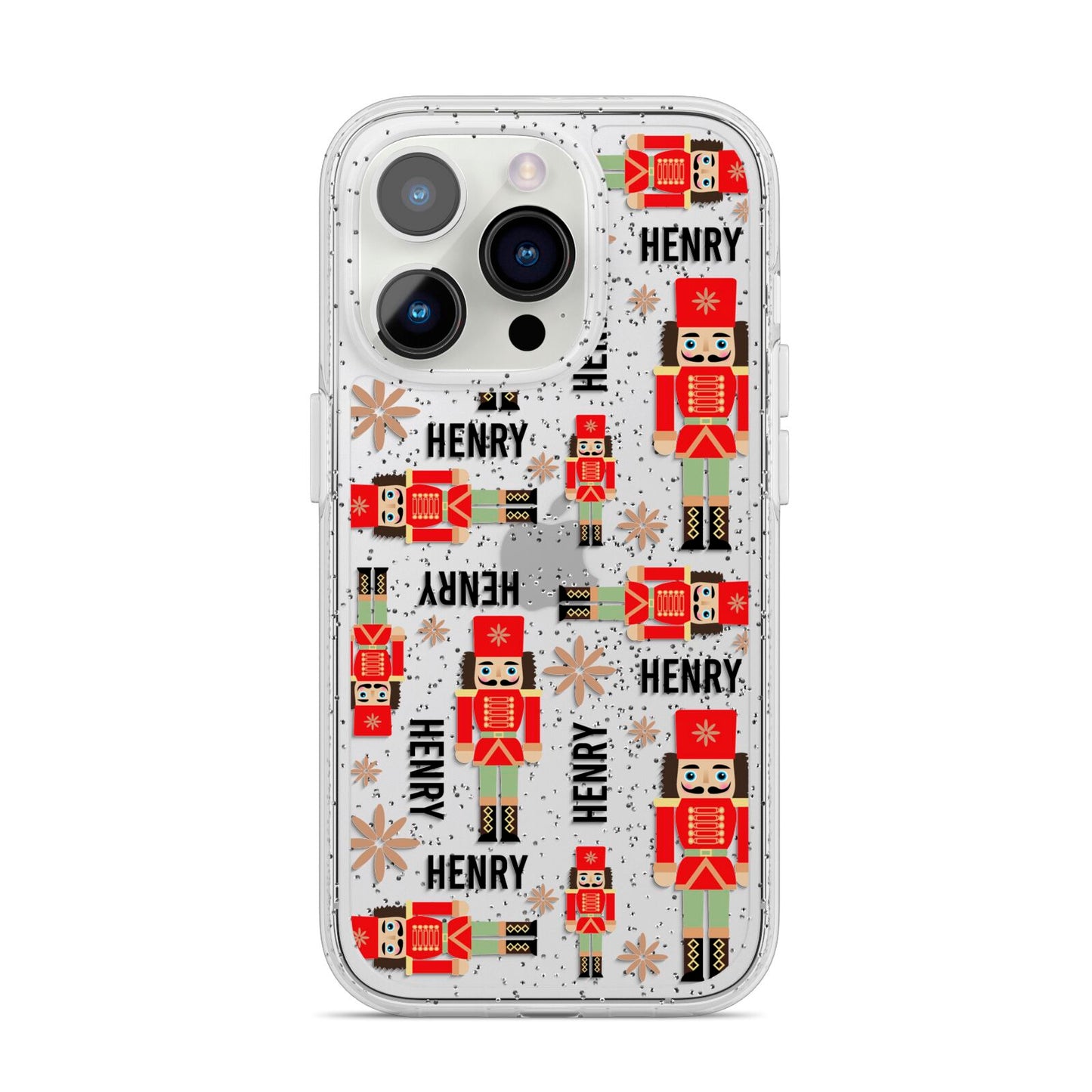 Nutcracker with Name iPhone 14 Pro Glitter Tough Case Silver