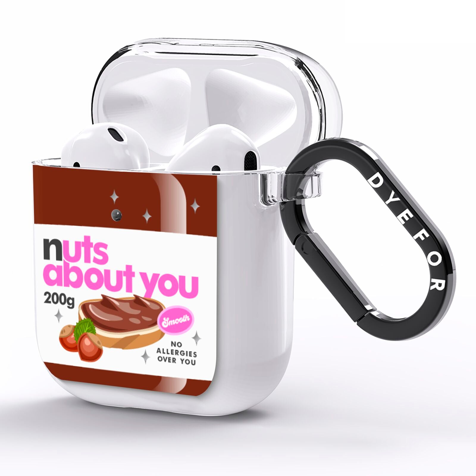 Nuts About You AirPods Clear Case Side Image