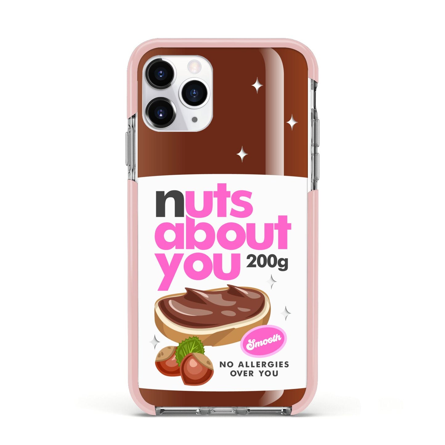 Nuts About You Apple iPhone 11 Pro in Silver with Pink Impact Case