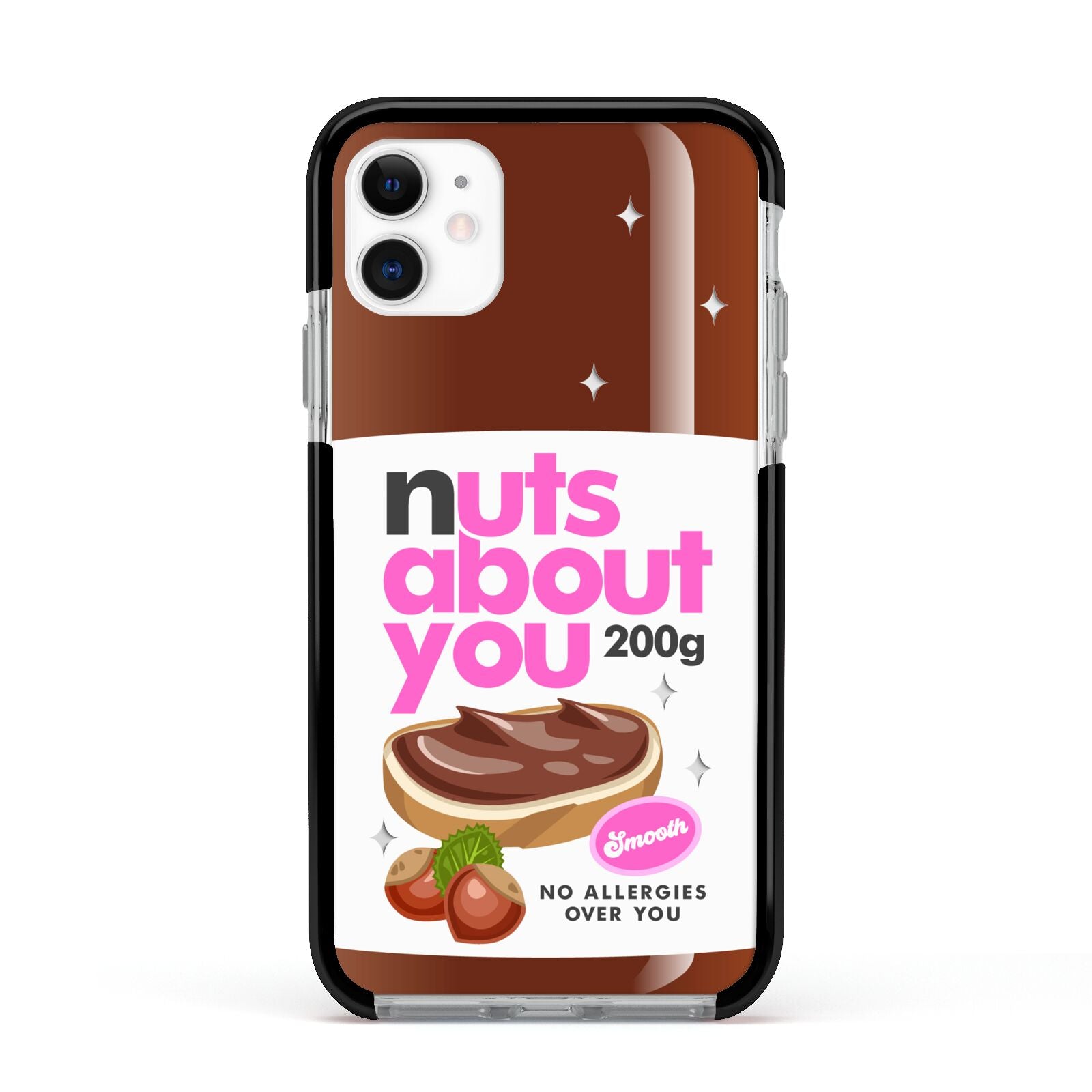 Nuts About You Apple iPhone 11 in White with Black Impact Case