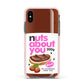 Nuts About You Apple iPhone Xs Impact Case Pink Edge on Black Phone