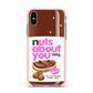 Nuts About You Apple iPhone Xs Impact Case Pink Edge on Silver Phone