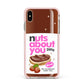 Nuts About You Apple iPhone Xs Max Impact Case Pink Edge on Gold Phone